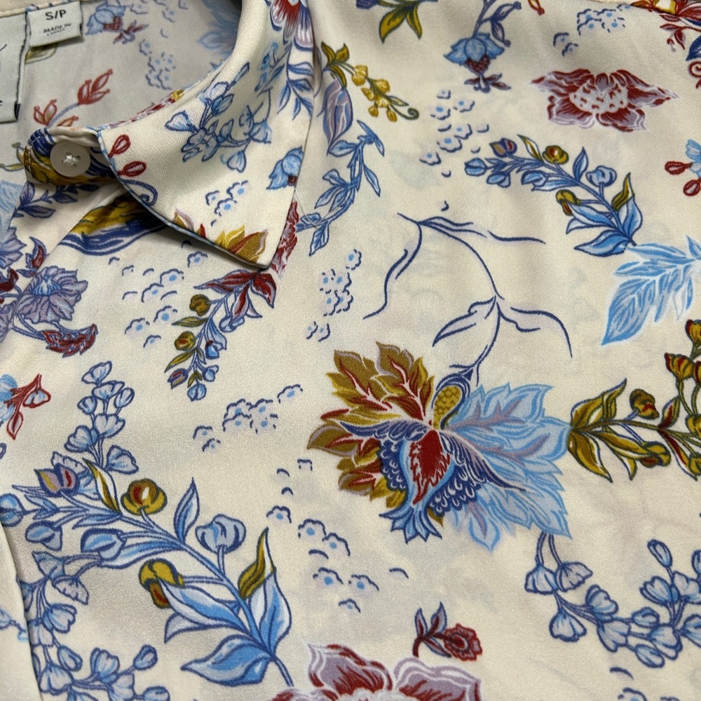 Joie Size Small Floral Print Women's Top - Multicolor 100% Polyester. EUC - Picture 8 of 8